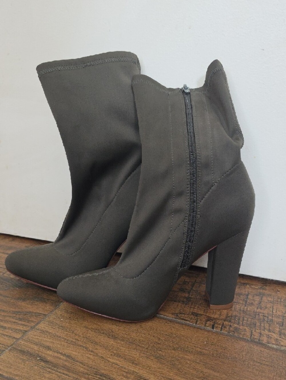 Liliana Olive High Heel Ankle Boots - Picture 2 of 3